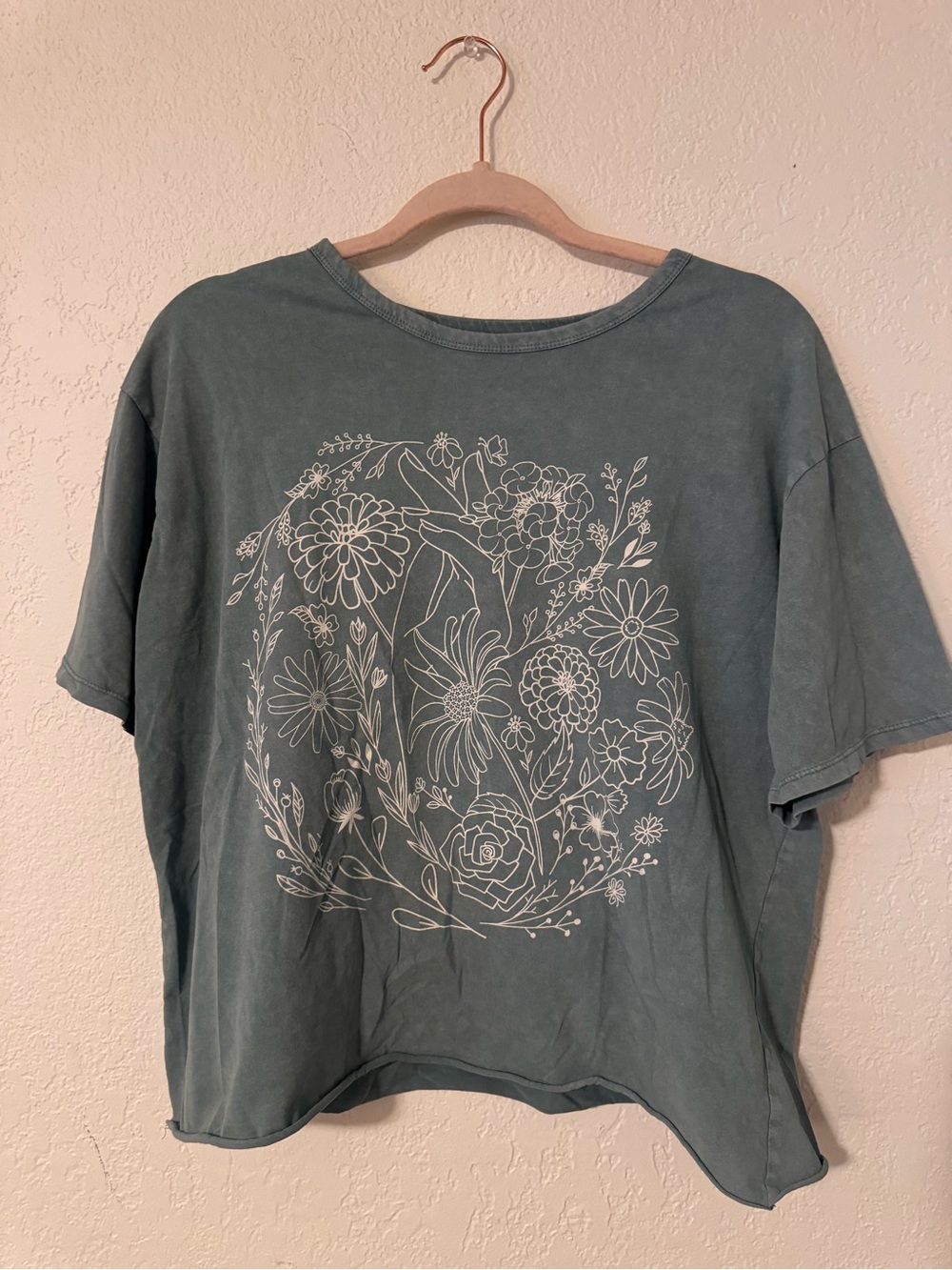 Caution To The Wind Women's Sage Green Floral Crop Top